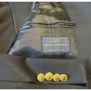 Brooks Brothers Blazer Mens 41R Navy Madison Wool Gold Button Sport‎ Coat